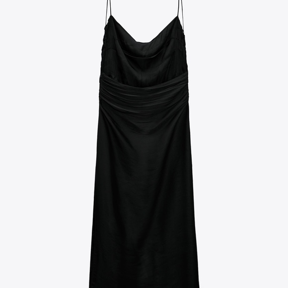 NWT - Zara Draped Midi Dress, L - Picture 7 of 8